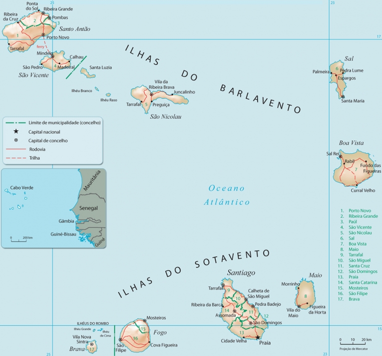 mapa cabo verde