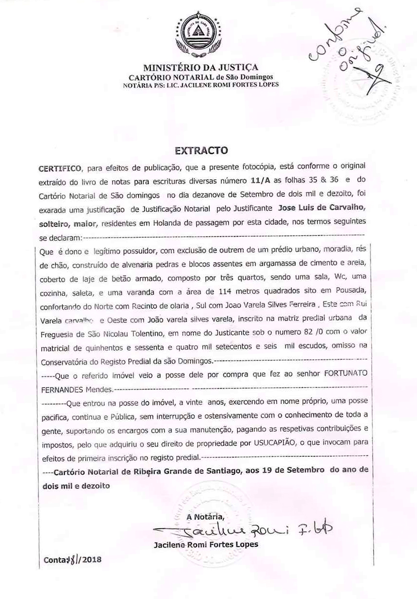 extrato cartorio notorial sd